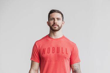 Nobull All Love Men's T Shirts Red | Australia (GQ2916)